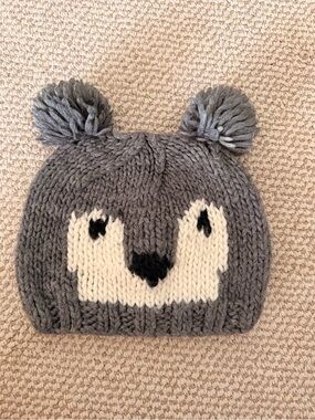 Kirra Gray Knit Animal Beanie